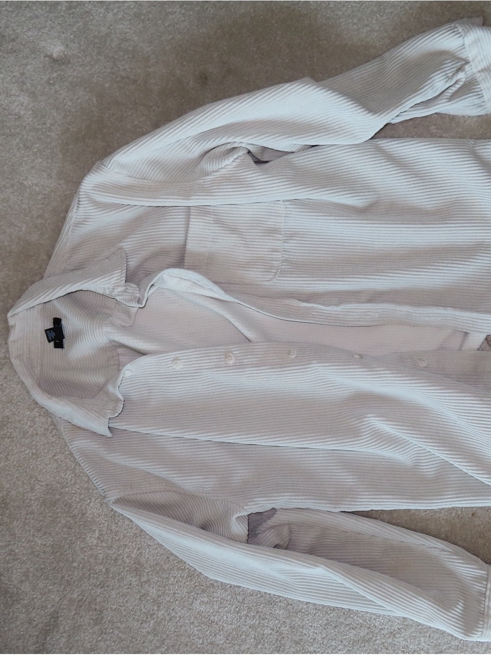 Forever 21 Cream Button-Down Ribbed Women's Shirt